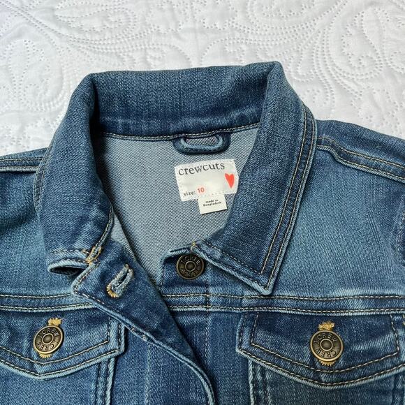 Crewcuts Heart Patch Denim Jean Jacket Size 10 - Picture 4 of 5